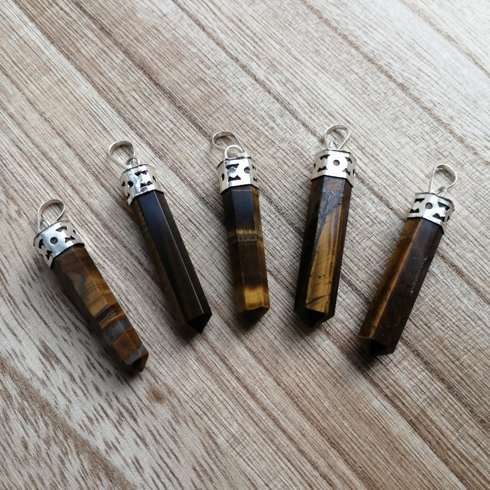 pendentif pointe oeil de tigre - ozanao