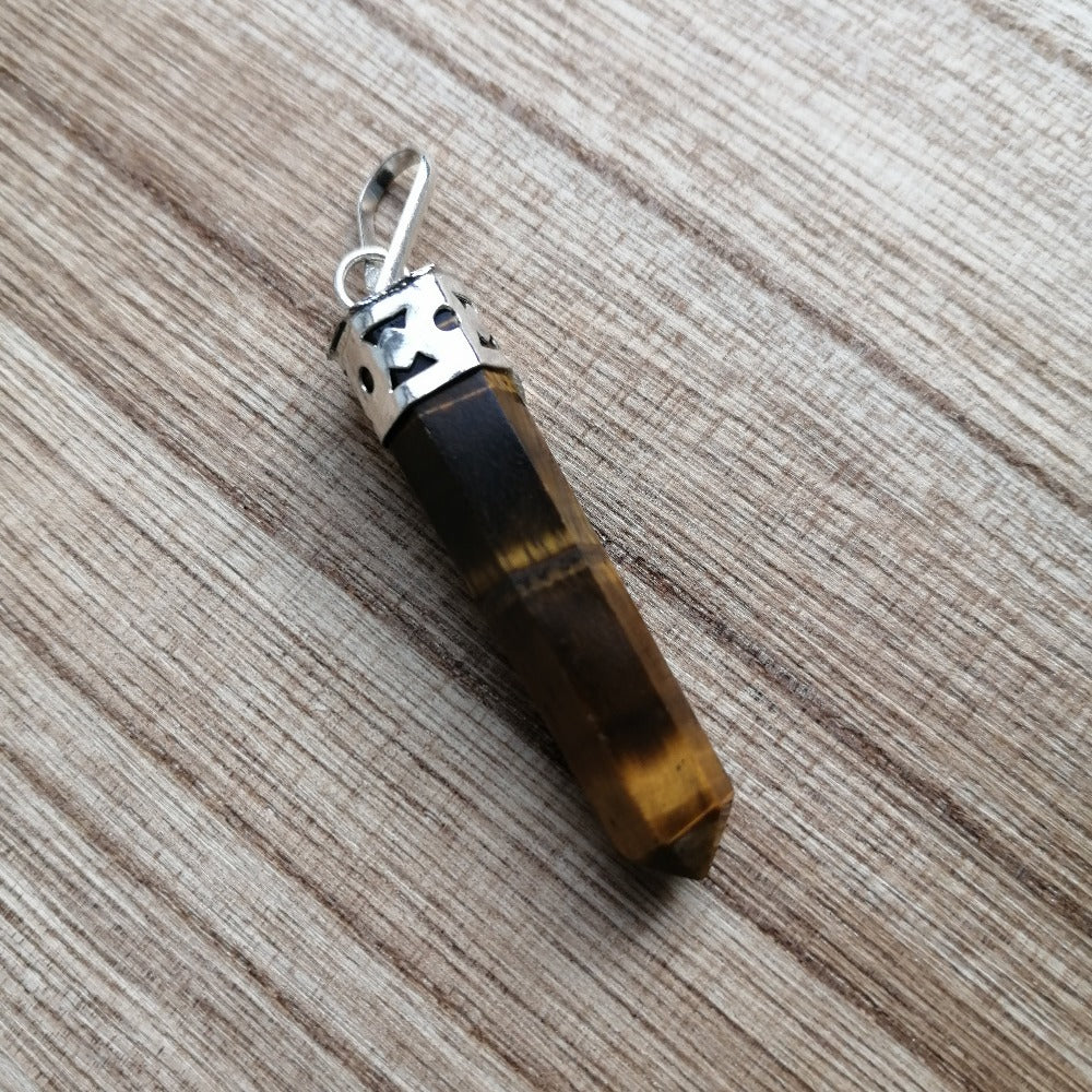 pendentif pointe oeil de tigre - ozanao