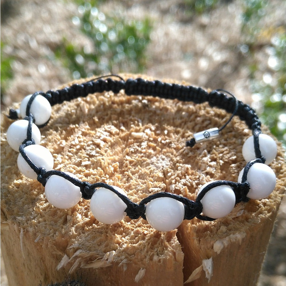 ozanao - bracelet shamballa white shell