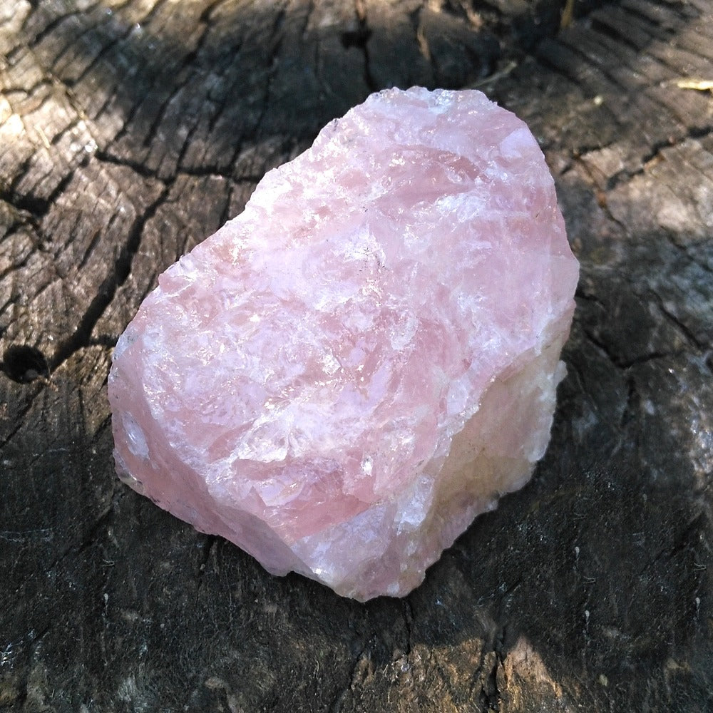 Carillon à vent pierre brute quartz rose